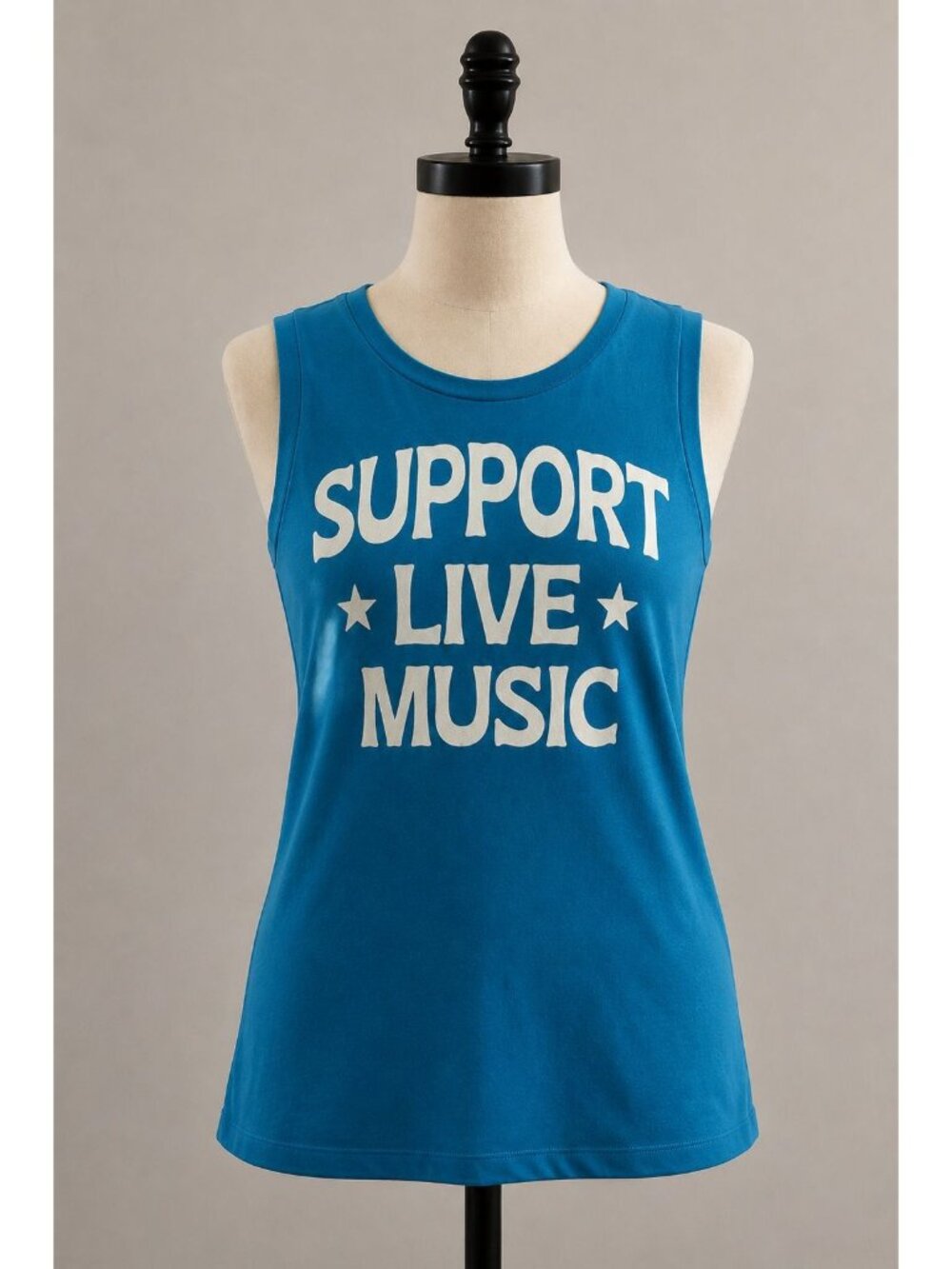 Positivitees Women's "Live Music" High Neck Sleeveless Tee Size Small 4-6 NWT